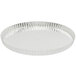 A round silver Gobel tin-plated steel tart pan with a ruffled edge and removable bottom.