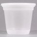 A Pactiv Newspring translucent plastic deli container with a lid.