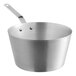 A Vollrath stainless steel saucepan with a handle.