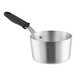 A silver Vollrath Wear-Ever saucepan with a black handle.
