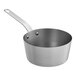 A silver Vollrath stainless steel sauce pan with a handle.