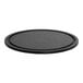 A Cal-Mil black wood round serving board with a black border.
