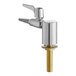 A Chicago Faucets deck-mounted laboratory turret with a chrome finish and a brass ball valve handle.