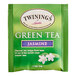 A green box of Twinings Green Tea with Jasmine Tea Bags.
