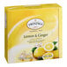 A yellow box of Twinings Lemon & Ginger Herbal Tea Bags.