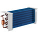 A Main Street Equipment evaporator coil with blue and white tubing.