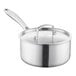 A Vigor stainless steel saucepan with a lid and a silver handle.