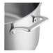 A Vigor stainless steel brazier with a handle and cover.