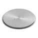 A silver circular Vigor stainless steel lid with two dots on it.