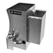 A close-up of a stainless steel Omni-Rinse bar tool rinse station with underbar bracket.