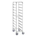A white metal Regency rack with metal shelves.