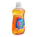 A bottle of Joy dishwashing liquid with orange liquid.