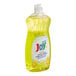 A bottle of Joy dishwashing liquid with a yellow label and cap on a counter.