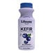 A case of six 8 fl. oz. white Lifeway Kefir bottles with blue text and a blue flower on the label. Each bottle is blueberry flavored.