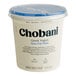 A container of Chobani Non-Fat Plain Greek Yogurt with a blue lid.
