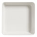 An American Metalcraft white melamine square bowl with a white border.