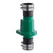 A green and black Zoeller PVC check valve for water pumps.