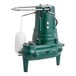 A green and white Zoeller M267 automatic sewage pump.