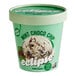 A container of Eclipse Foods mint chip ice cream with a scoop on top.
