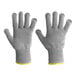 A pair of grey Ansell HyFlex cut-resistant gloves.