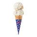 A blue ice cream cone with a scoop of Eclipse Foods vanilla ice cream.