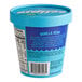 A blue plastic container of Eclipse Foods Vegan Vanilla Ice Cream with a label.