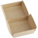 A Sabert corrugated cardboard take-out box with an open lid.
