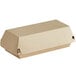 A brown rectangular Sabert kraft take-out box with a lid.