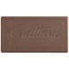 A close-up of a Guittard Heritage milk chocolate bar with the word "Guittard" on the bar.