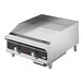 A silver and black Vollrath countertop griddle with thermostatic controls.