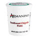 A white Armanino container of Southwest Chipotle Pesto with a lid and label.