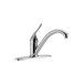 A Delta chrome single handle kitchen faucet.