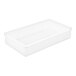 A white rectangular melamine tray.