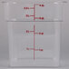 Cambro 4SFSCW135 4 Qt. Clear Square Polycarbonate Food Storage Container with Winter Rose Gradations Main Thumbnail 3