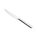 A Hepp by Bauscher stainless steel dessert knife with a black handle on a white background.