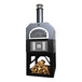 A Chicago Brick Oven wood and liquid propane gas-fired pizza oven with a chimney.