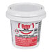 A white container of Oatey No. 5 Soldering Paste Flux with a lid.