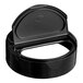 A 63/485 black plastic circular lid with 7 small holes.