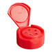 A red plastic 43/485 Flip and Sift spice lid with 5 holes.