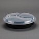 Pactiv Newspring NC9388B Black 39 oz. VERSAtainer 9" x 1 1/2" Round Microwavable 3 Compartment Container with Lid - 150/Case Main Thumbnail 2