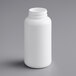 A close up of a white 300cc HDPE packer bottle with a white lid.