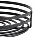 An American Metalcraft black metal flat coil condiment caddy with card holder and spiral design.