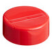 A red 48/485 dual flapper spice lid with heat induction liner.