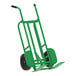 A green Valley Craft mini pallet truck with black wheels.