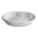 A silver metal Choice deep dish pizza pan with tapered sides on a white background.