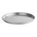 A close-up of a round silver Choice deep dish pizza pan.