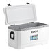 A white Igloo cooler with the lid open.