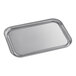 A close-up of a silver rectangular tray with a Matfer Bourgeat stainless steel lid.