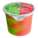 A Luigi's Strawberry Kiwi Sorbet cup with a green and red container.