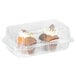 2 Compartment Clear Hinged Cupcake / Muffin Container - 240/Case Main Thumbnail 1